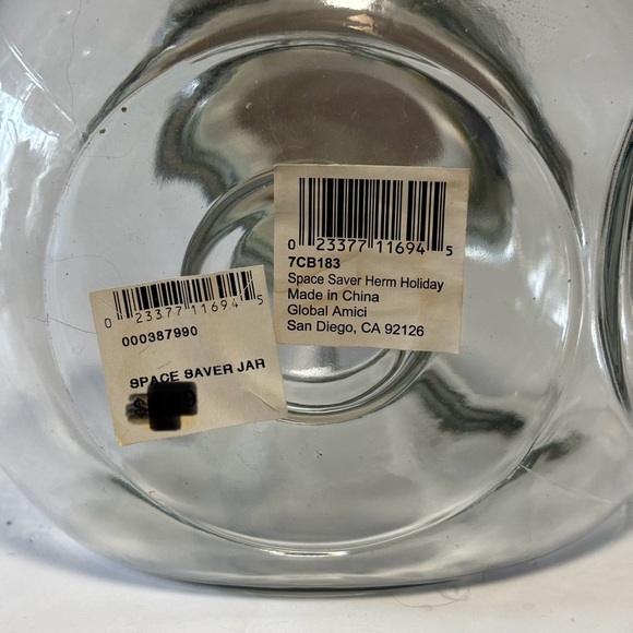 Christmas AMICL Slant Glass Jar Cookie Canister Ceramic Flip Lid Holiday NEW - Picture 9 of 15